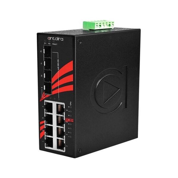12-Port Industrial PoE+ Gigabit Unmanaged Ethernet Switch